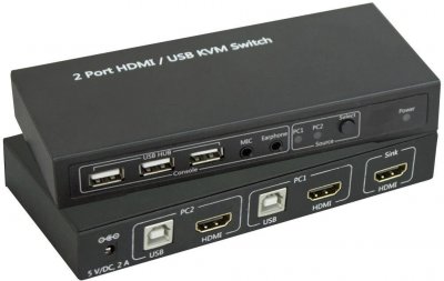 GENERIQUE R&eacute;partiteur kvm hdmi 2x1 ports avec usb