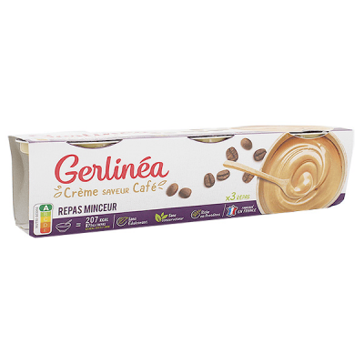 GERLINEA Repas Minceur Cr&egrave;me Caf&eacute;  - Les 3 Coupelles De 210 G