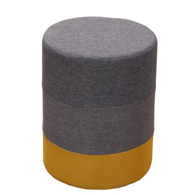 MOBILI REBECCA Repose-pieds en tissu et fibre de bois gris et jaune