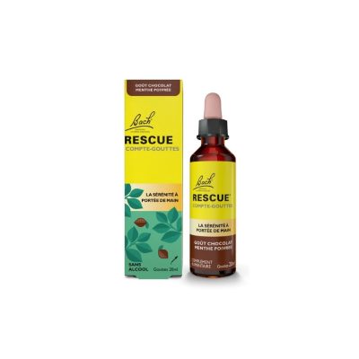 RESCUE  &reg; Compte-Gouttes Go&ucirc;t Chocolat Menthe - 20 ml - Flacon compte goutte