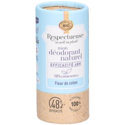 RESPECTUEUSE  Mon D&eacute;odorant Naturel Fleur de Coton 48H Bio 50 g - Stick