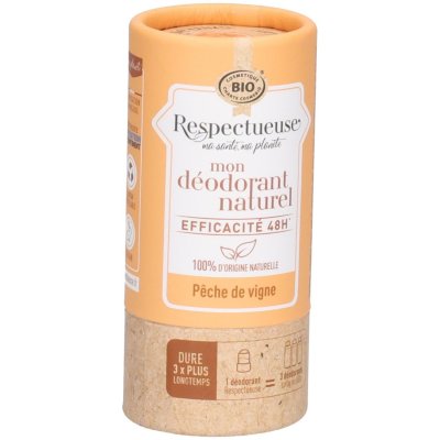 RESPECTUEUSE  Mon D&eacute;odorant Naturel P&ecirc;che de Vigne Bio 50 Grammes - Stick 50 g