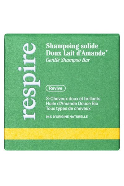 RESPIRE  Shampooing Solide Lait d&rsquo;Amandes 75 Grammes