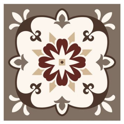 RéTRO Retro - 6 stickers carreaux - marron 15 x 15 cm