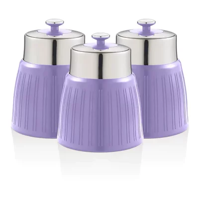 SWAN Retro Set 3 Bo&icirc;tes de Rangement Cuisine 1,2L Herm&eacute;tiques pour P&acirc;tes Riz, Vintage SWKA1024PU