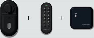 IGLOOHOME Retrofit + Clavier + Passerelle Wi-Fi - Pack de contr&ocirc;le d'acc&egrave;s intelligent complet