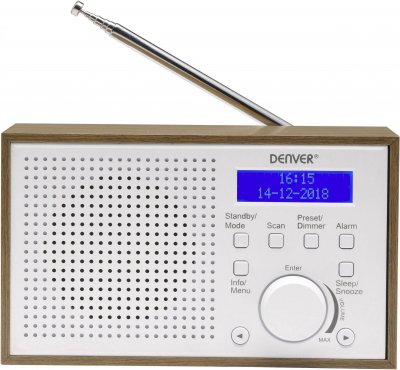DENVER Retroradio avec fonction d'alarme, aspect bois Dab-46
