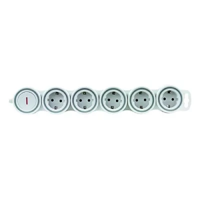 REV  Supraflex Power Strip 5 Sockets 1.4 M Blanc