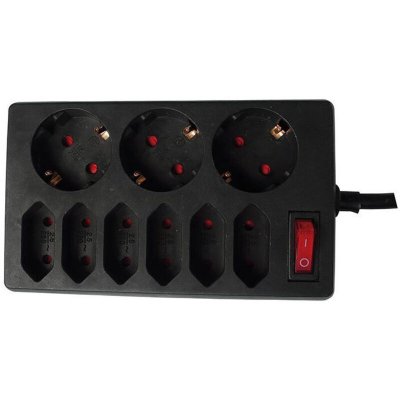 REV  tischsteckdose 9-fach 1,4 m avec schalter blanc DFX-889005