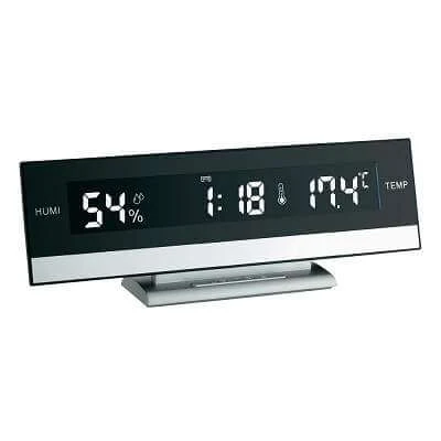 TFA R&eacute;veil &agrave; quartz  Dostmann 60.2011 noir, argent