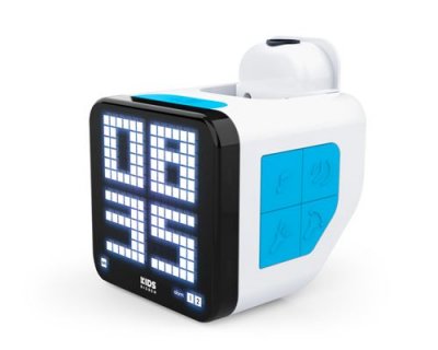 BIGBEN R&eacute;veil cubique avec projection  RCUBEBCBL Blanc et Bleu 