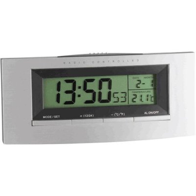 TFA DOSTMANN R&eacute;veil radiopilot&eacute;(e)  98.1030 argent, noir