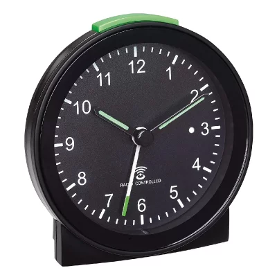 TFA R&eacute;veil  60.1517.01 radiopilot&eacute;(e) noir dur&eacute;es dalarme 1 fluorescent aiguilles 1 pc(s)