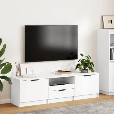 VIDAXL Revera Meuble TV blanc 140 x 35 x 40 cm en bois multicouche