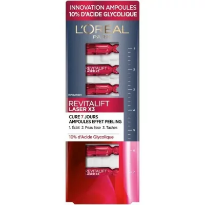 L OREAL PARIS Revitalift Laser - L'or&eacute;al Paris - Ampoules Effet Peeling Cure 7 Jours 10%Acide Glycolique