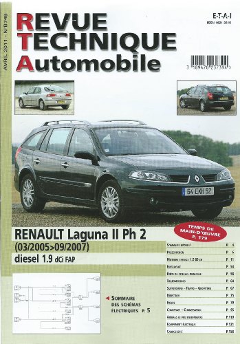 E-T-A-I Revue Technique Pour Renault Laguna Ii Ph.2 1.9 Dci 03-05 Jusqu'&agrave; 09-07