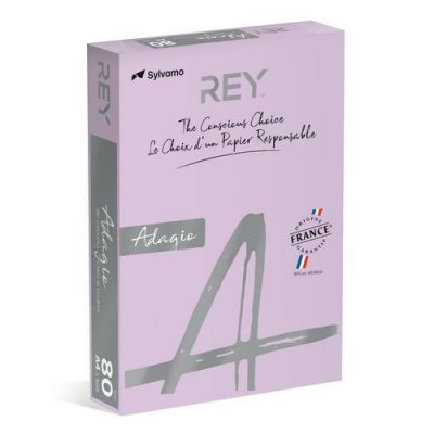 REY  Ramette 500 feuilles papier couleur intense ADAGIO lilas intense A4 80g