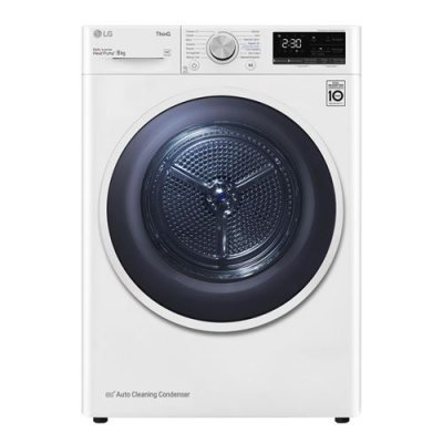 LG RH80V9AVHN S&egrave;che Linge 8kg 220V 1400RPM Pompe &agrave; Chaleur Wi-Fi Blanc