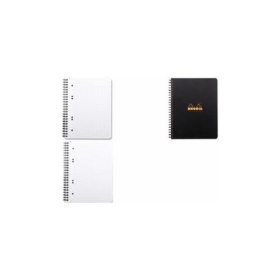 RHD Rhodia rhodia cahier &agrave; spirale ""note book"", a5, lign&eacute;, noir noir