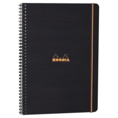 RHODIA   cahier &agrave; spirale ""pro book"", a4+, lign&eacute;, noir noir