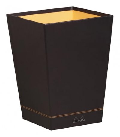 RHODIA rama corbeille &agrave; papier simili cuir italien 27x27x32 cm - Noir