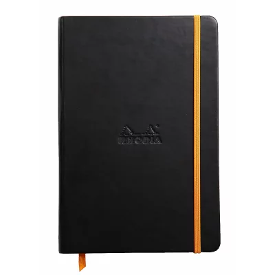 RHODIA RAMA-Webnotebook A5 BLACK 192p LIG pap ivoire 90g ferm. &eacute;last.