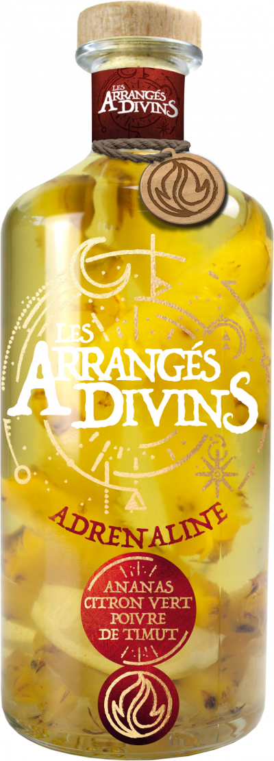 LES ARRANGES DIVINS Rhum Adr&eacute;naline Ananas/citron Vert/ Poivre De Timut  - La Bouteille De 70cl