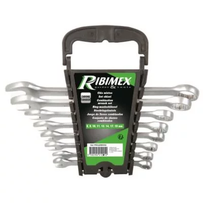 RIBIMEX  PRCLEMIXX8 Lot de 8 cl&eacute;s mixtes chrome vanadium, gris
