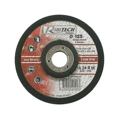 RIBIMEX Ribitech PRDAEA125 Disque d'&eacute;bavurage en acier 125 x 6,4 x 22,2 mm