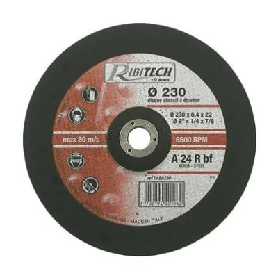 RIBITECH  PRDAEA230 Disque d'&eacute;bavurage en acier 230 x 6,4 x 22,2 mm