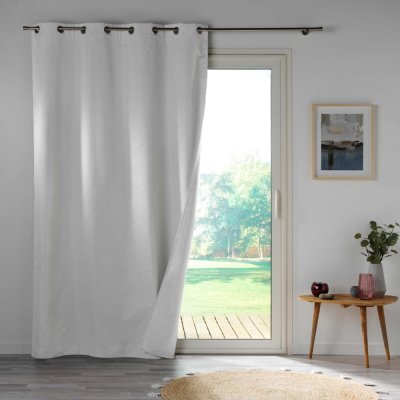 Rideau 100% occultant en microfibre - Blanc - 140 x 260 cm