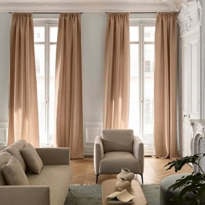 Rideau &agrave; galon fronceur 200x280 cm Madura Osier - coconut - Osier