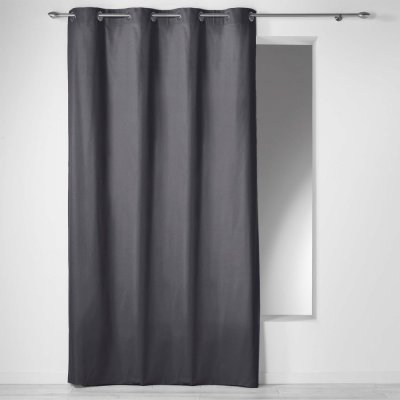 Rideau &agrave; illets 100 % coton Panama - Marine - 140 x 240 cm