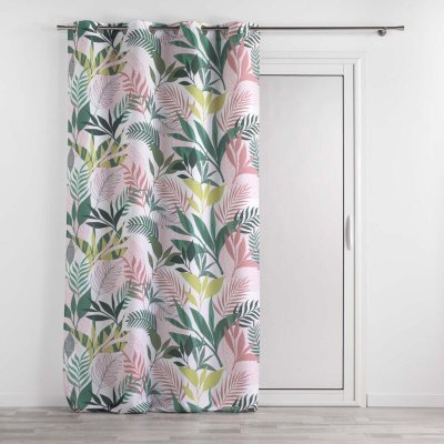 RIDEAU A OEILLETS 140 x 260 CM POLYESTER IMPRIME ASSANA ROSE