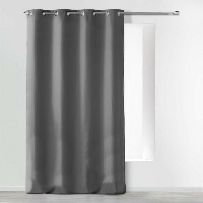 Rideau a oeillets 140 x 280 cm microfibre unie absolu Anthracite