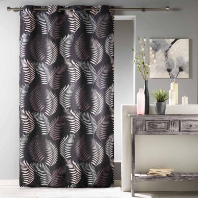 Rideau a oeillets 140 x 280 cm polyester imprime goyave Choco