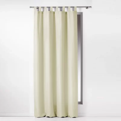 Rideau a passants 140 x 260 cm polyester uni essentiel Naturel