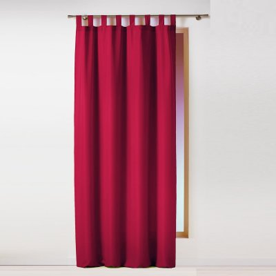 Rideau a passants 140 x 260 cm polyester uni essentiel Rouge