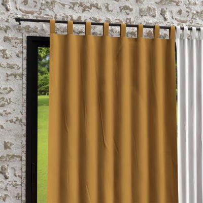 SOLEIL D OCRE Rideau &agrave; pattes en microfibre lav&eacute;e 135X250 cm BOHEME moutarde, par