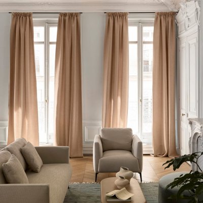Rideau &Agrave; Ruban Fronceur Coconut Beige Clair - Madura