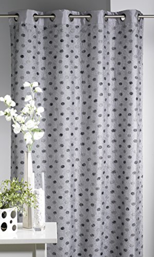 Rideau ameublement en Shantung doubl&eacute; Fantaisie - Ivoire - 130 x 250 cm