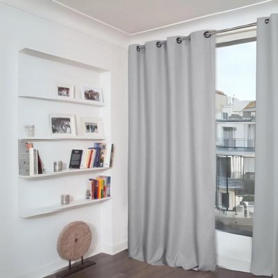 Rideau Aspect Flanelle Obscurcissant MOONDREAM - Galet - 140 x 260 cm