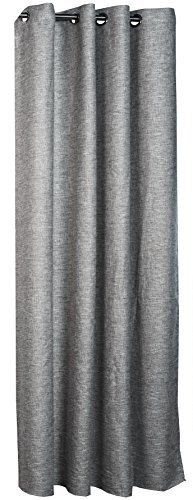 Rideau d'ameublement aspect laine chin&eacute;e - Anthracite - 140 x 260 cm