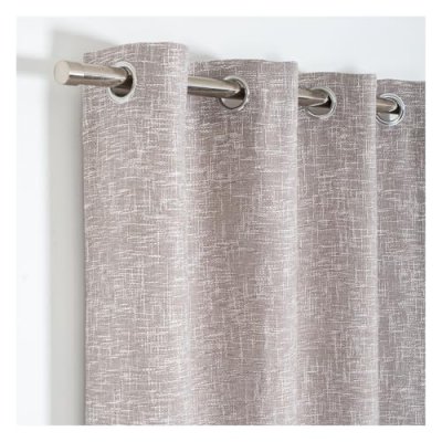 Rideau d'ameublement aspect laine chin&eacute;e Gris 140 x 260 cm - Gris