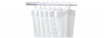DELABIE Rideau de douche 1.20x2.00 m pvc Blanc  1382 - Blanc