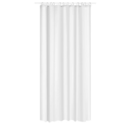 JJA Rideau de douche Blanc 180 x 200 cm anneaux inclus