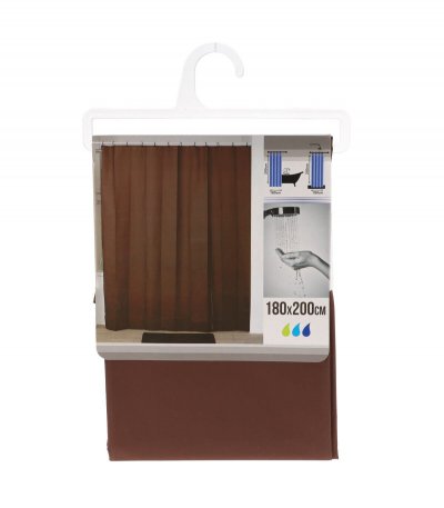 TENDANCE Rideau de douche Chocolat 180 x 200 cm - Chocolat - 