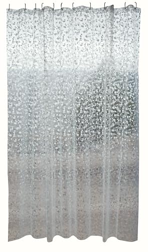 MSV Rideau de douche EVA ODENSE 180x200cm Transparent -Anneaux inclus