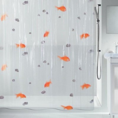SPIRELLA Rideau de douche peva fish 180x200cm Orange - Orange - 