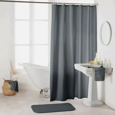 DOUCEUR D INTERIEUR Rideau de douche uni ""essencia"" 180x200cm anthracite